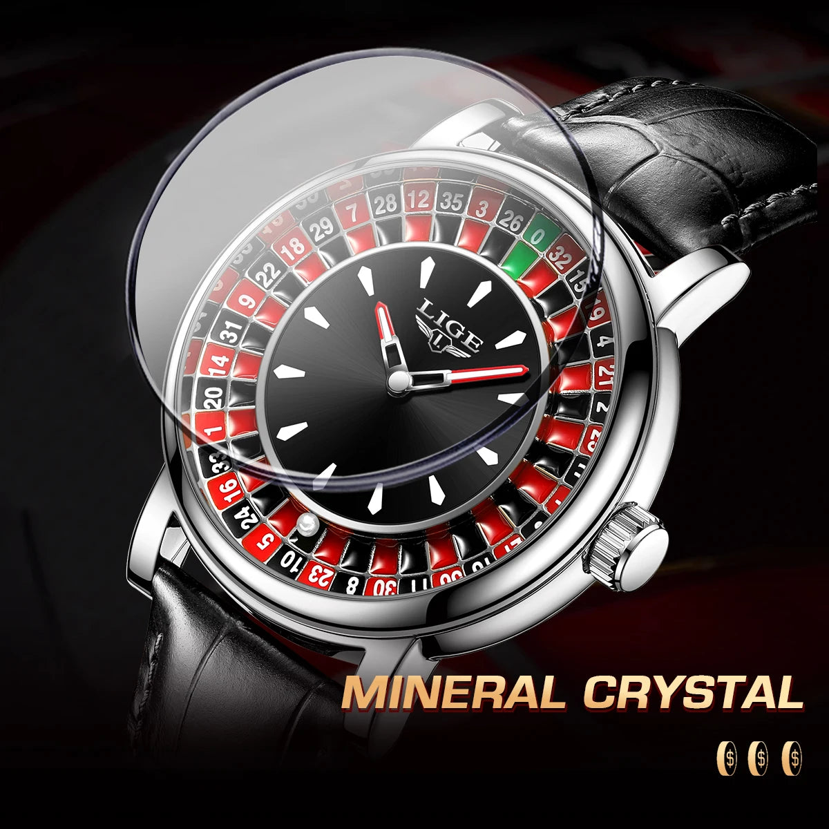 LIGE Outdoor Fashion Quartz Men's Watches Leather Casual Vintage