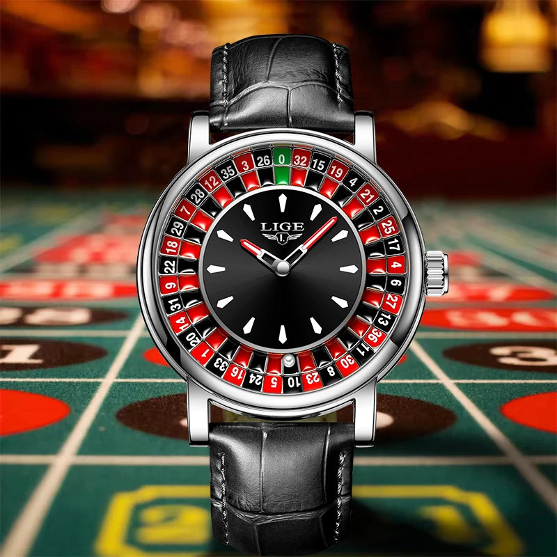 LIGE Outdoor Fashion Quartz Men's Watches Leather Casual Vintage