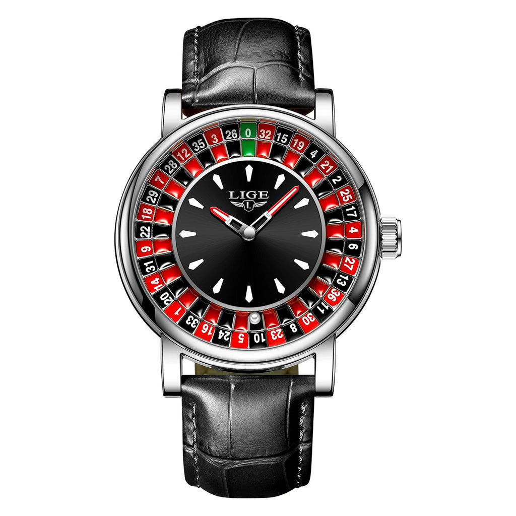 LIGE Outdoor Fashion Quartz Men's Watches Leather Casual Vintage