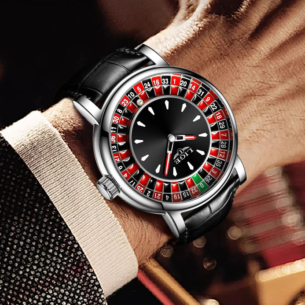 LIGE Outdoor Fashion Quartz Men's Watches Leather Casual Vintage
