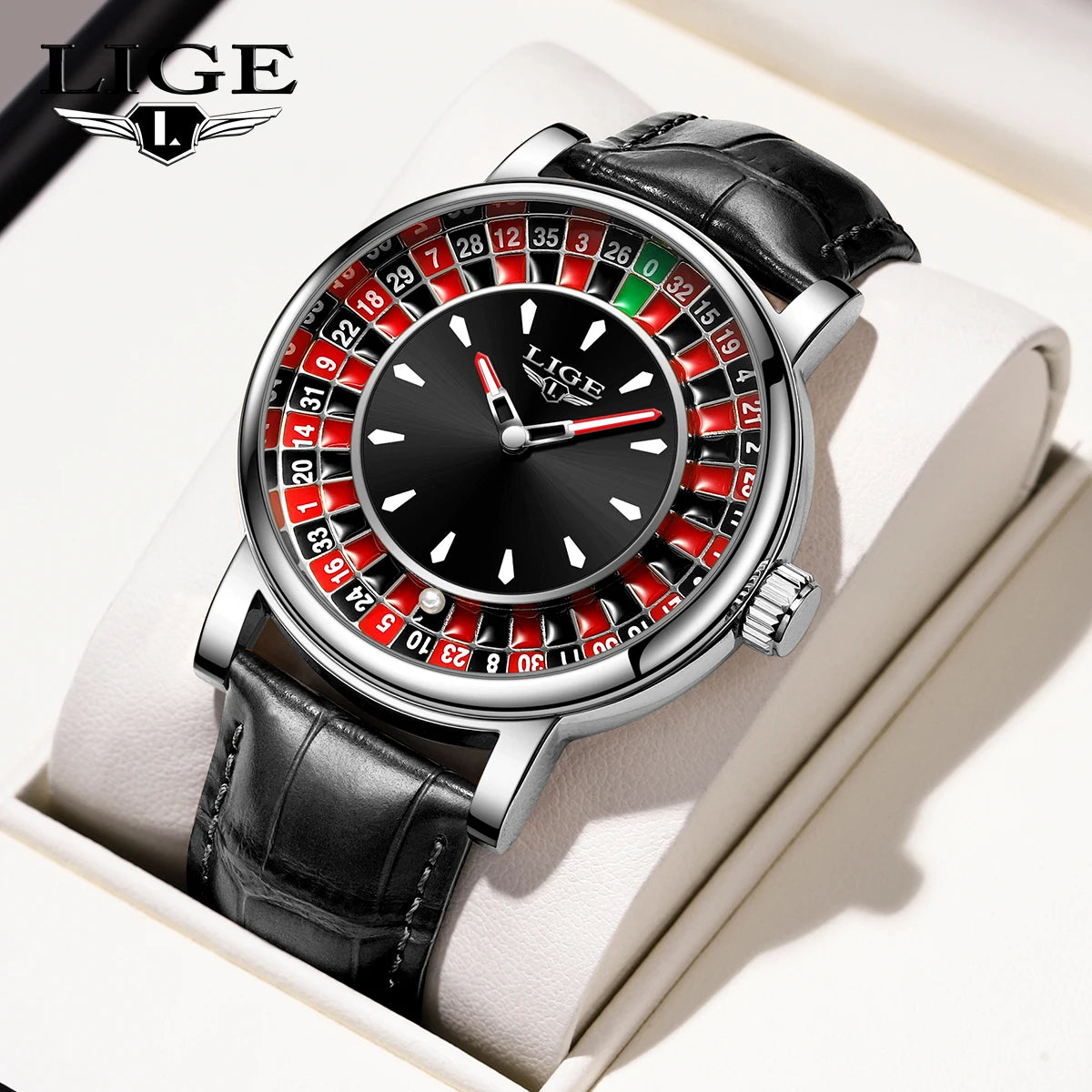 LIGE Outdoor Fashion Quartz Men's Watches Leather Casual Vintage